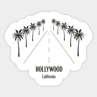 Palm Tree street in Hollywood Sticker